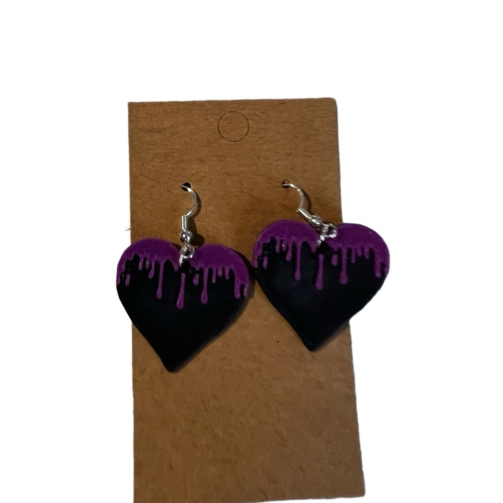 Flaming heart earring set!! Handmade by my husband on sterling silver hooks .925 - Picture 4 of 6